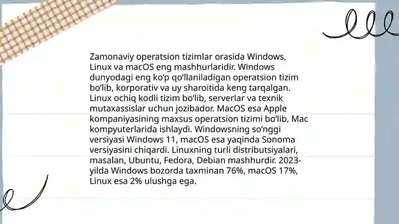Zamonaviy operatsion tizimlarning qiyosiy tahlil 4