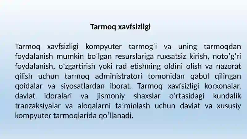 Lokal, mintakaviy va global tarmoqlar 4