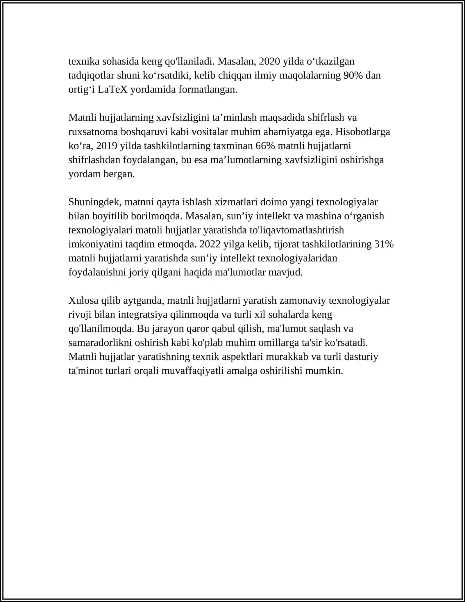 WORD MATN TAHIRLAGICHIDA MALUMOTLARNI KIRITISH VA OZGARTIRISH 4