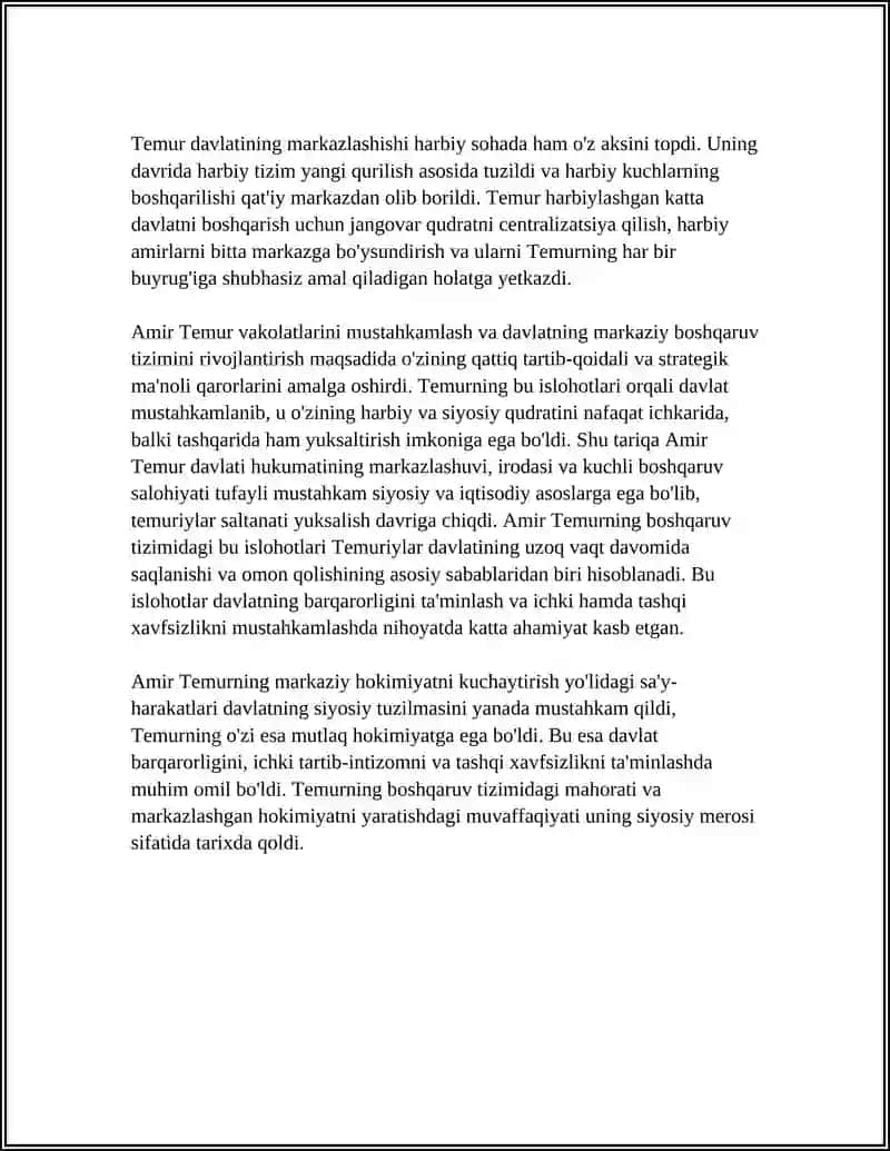 AMIR TEMURNING BOSHQARUV TIZIMIDA AMALGA OSHIRILGAN ISLOHATLARI 4