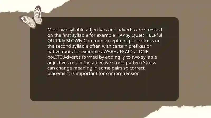 Stress in two-syllable words, longer words and compound words 4