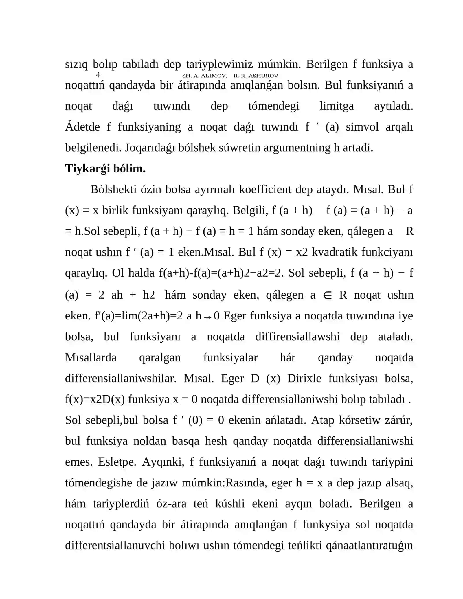 MATEMATIK TAHLIL 4