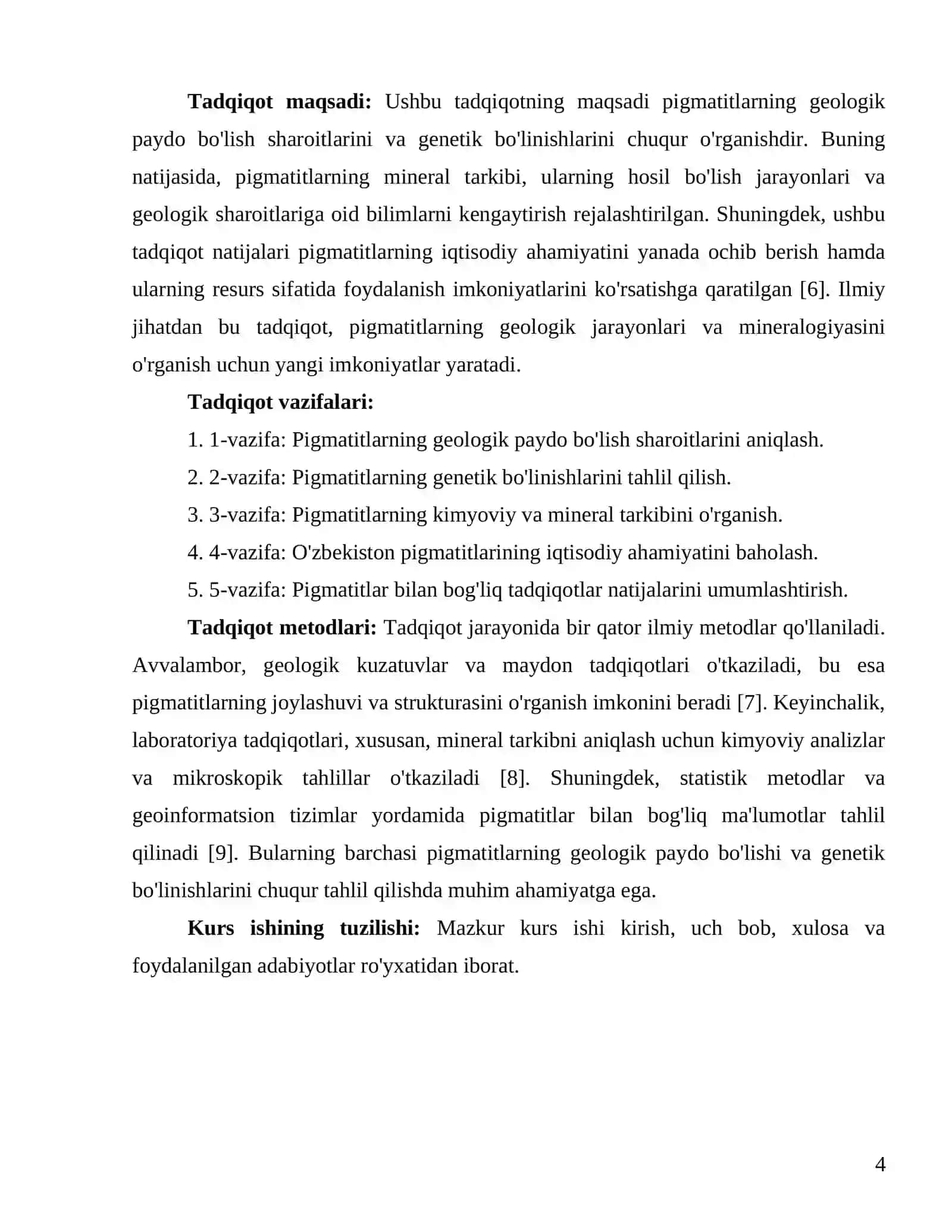 Pigmatitlarning geologik paydo boʻlish sharoitlari va genetik boʻlinishlari 4