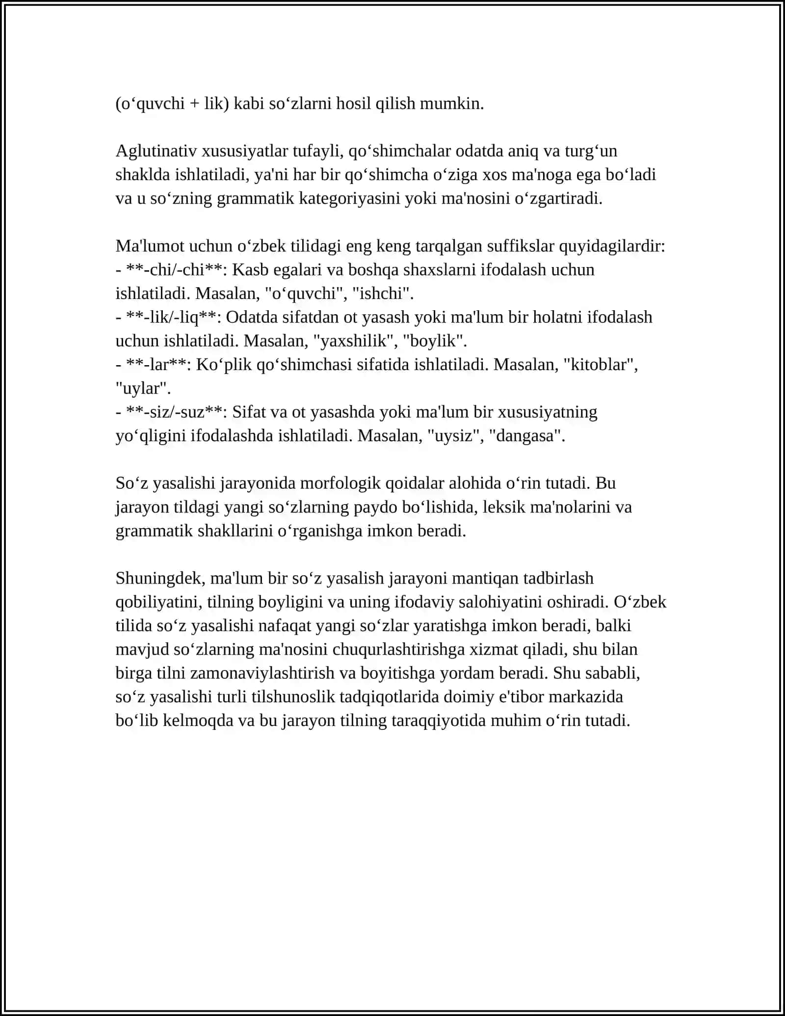 O‘ZBEK TILINING SOHADA QO'LLANILISHI FANIDAN MUSTAQIL ISHI 4