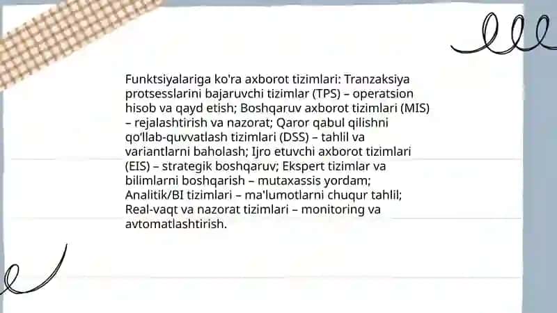 Axborot tizimini tasnifi 4
