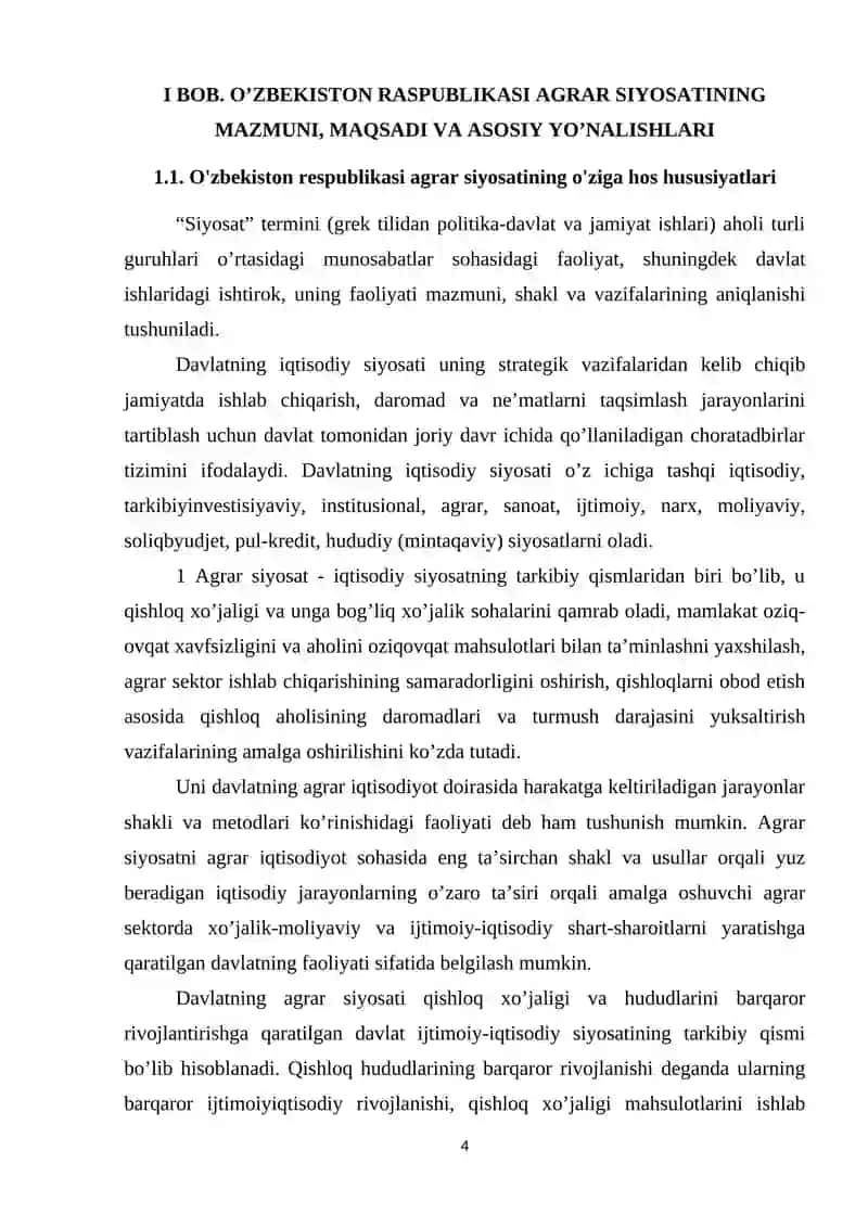 Agrar sohani davlat tomonidan qo’llab quvvatlash siyosati 4