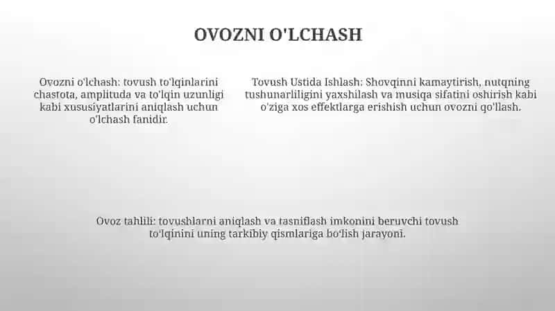 Tovush Ustida Ishlash 4