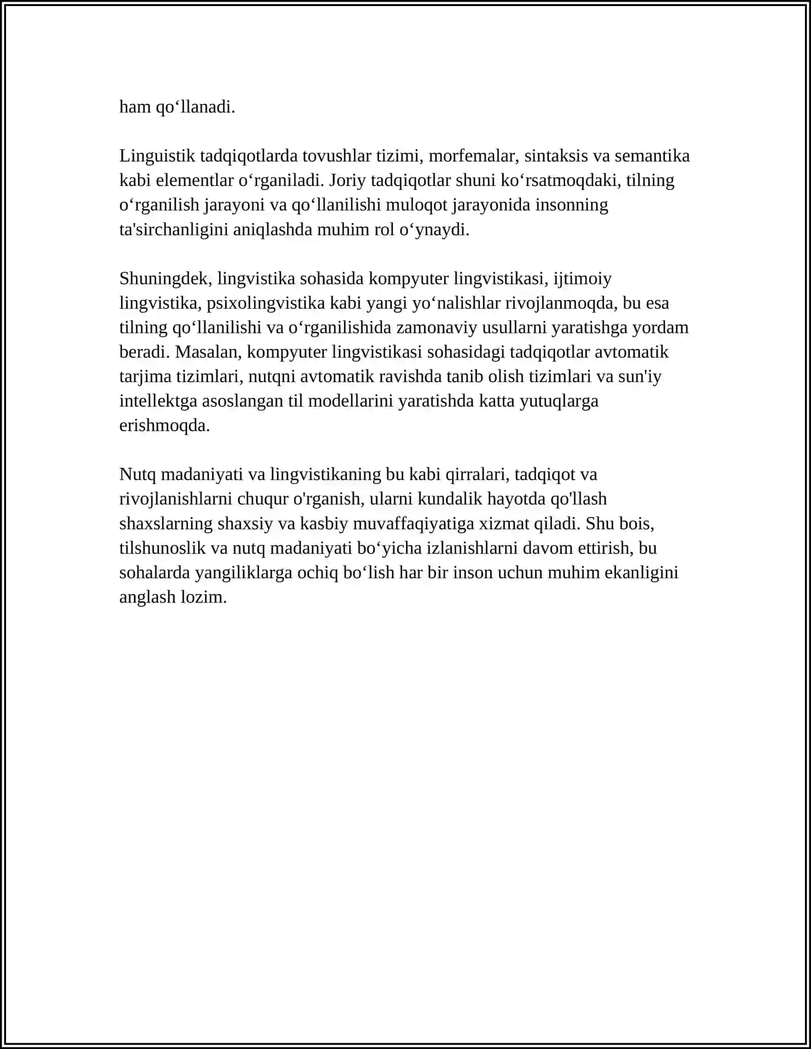 NUTQ MADANIYATI VA UNING BOSHQA FANLAR BILAN ALOQASI 4