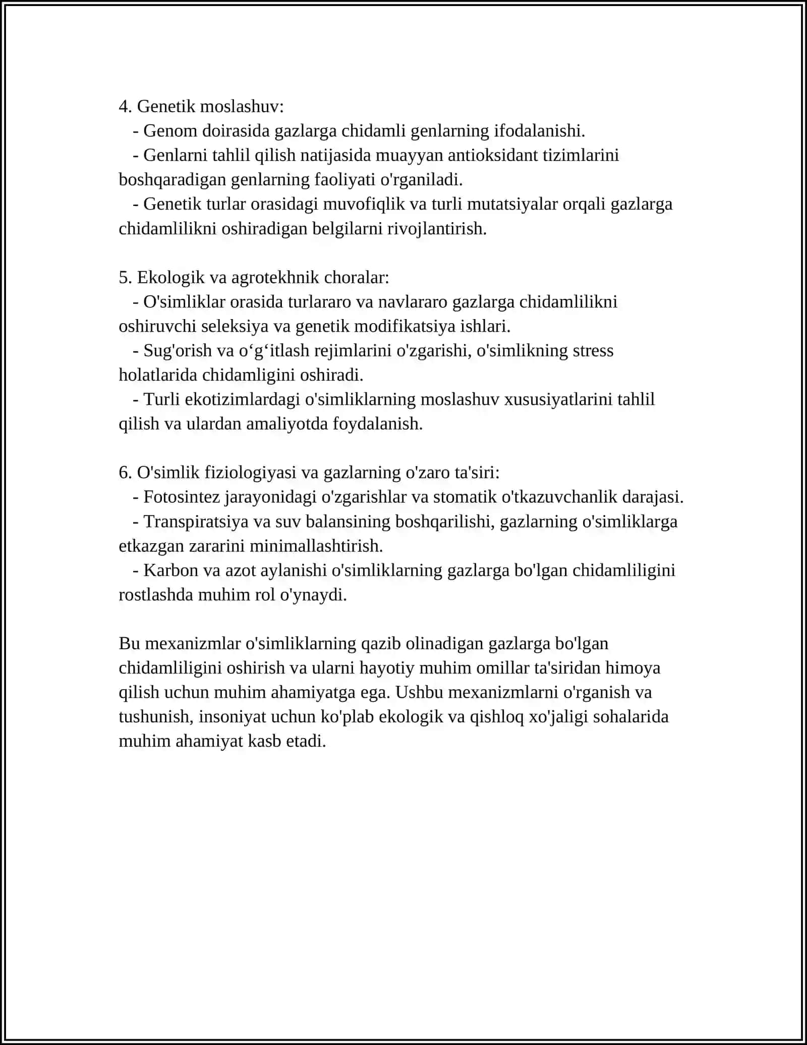 O'SIMLIKLARNING GAZLARGA CHIDAMLILIGI 4