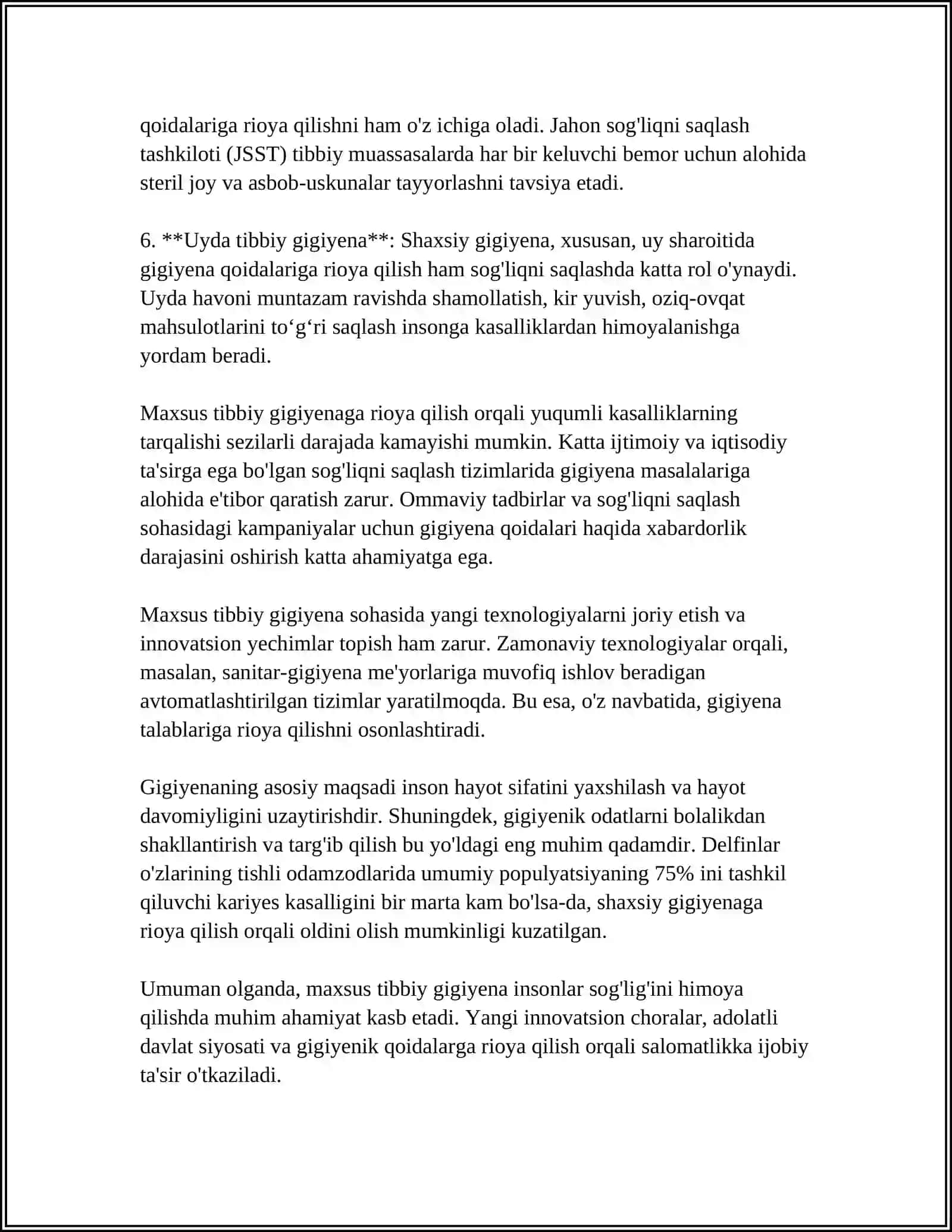MUSTAQIL ISH Mavzu: MAXSUS TIBBIY GURUH 4