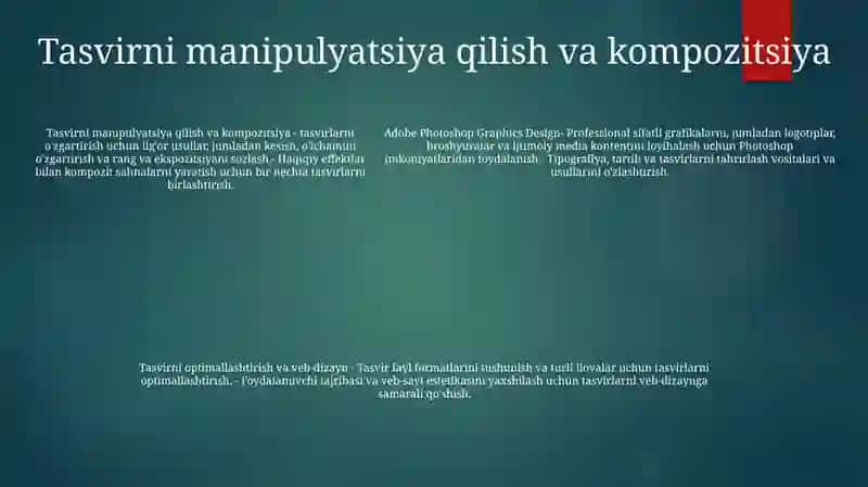 Adobe Photoshop Grafik Dasturi Imkoniyatlari 4