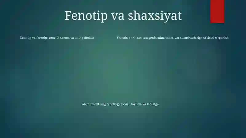Shaxsni Òrganishda Genotipik Va Fenotipik Faktorlar 4