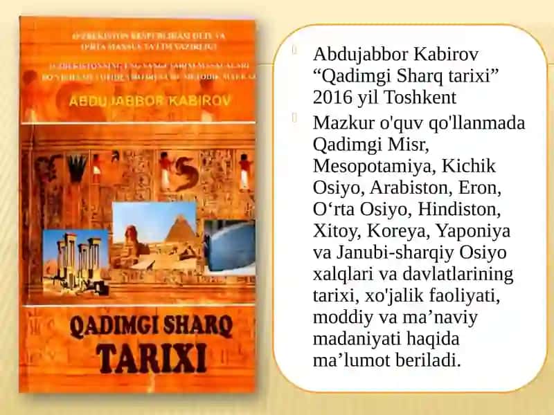 Qadimgi Sharq tarixi,tarixshunosligi va manbashunosligi 4