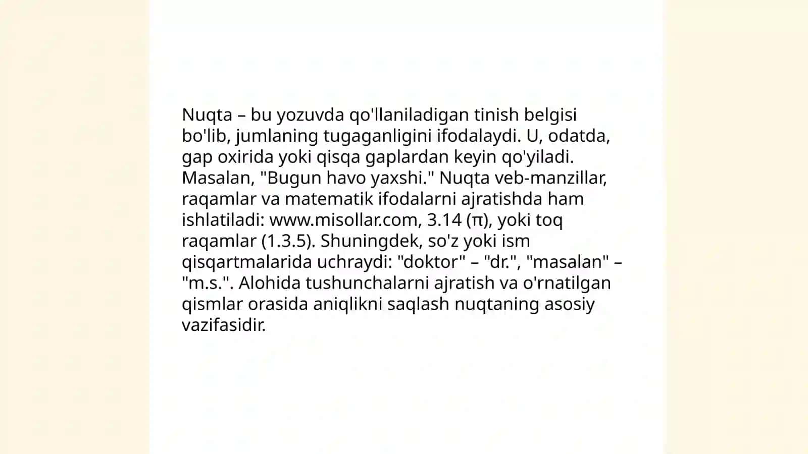 Punktuatsiya bo’limini o’qitish bo’yicha taqdimotlar tayyorlash 4