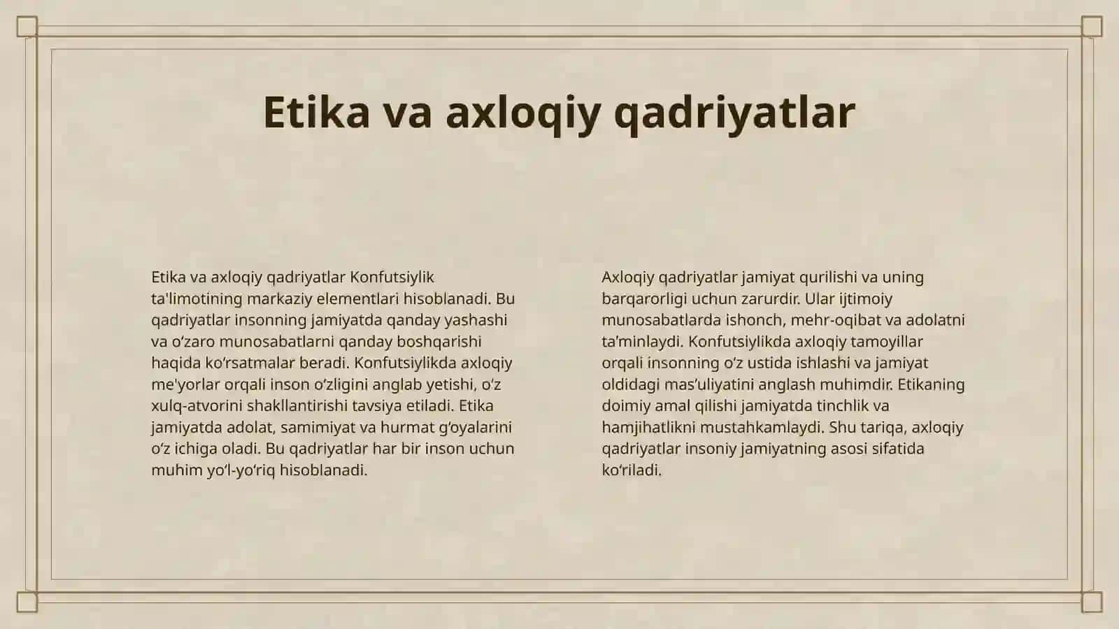 KONFUTSIYLIK TA'LIMOTIDA IJTIMOIY-AXLOQIY MASALALAR 4