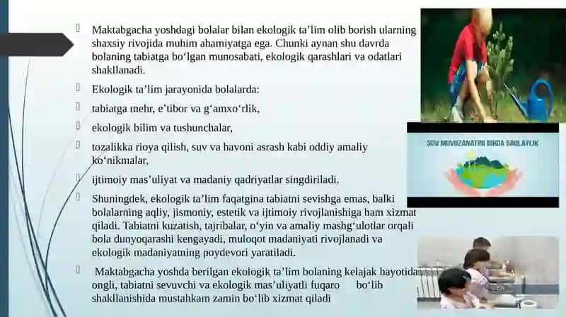 maktabgacha yoshdagi bolalar bilan ekologik ta'lim olib borishning nazariy asoslari 4
