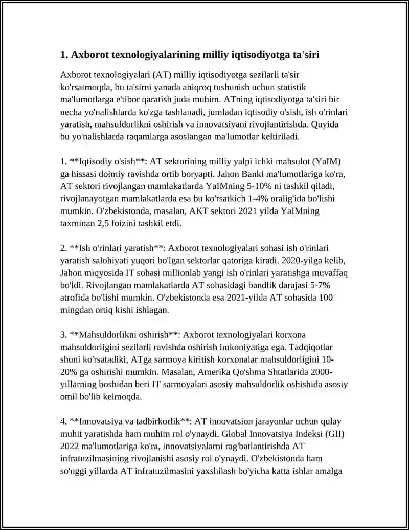 IQTISODIYOTDA AXBOROT TIZIMLARI VA TEXNOLOGIYALARI FANINING JAMIYATDAGI O'RNI 4