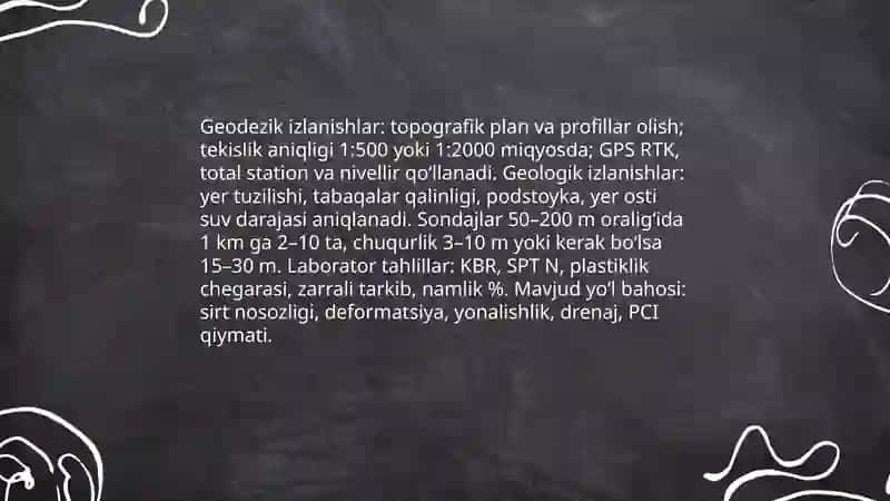 Avtomobil yoʻllarini rekonstruksiya qilishda bajariladigan ishlarning oʻziga xos tomonlari 4