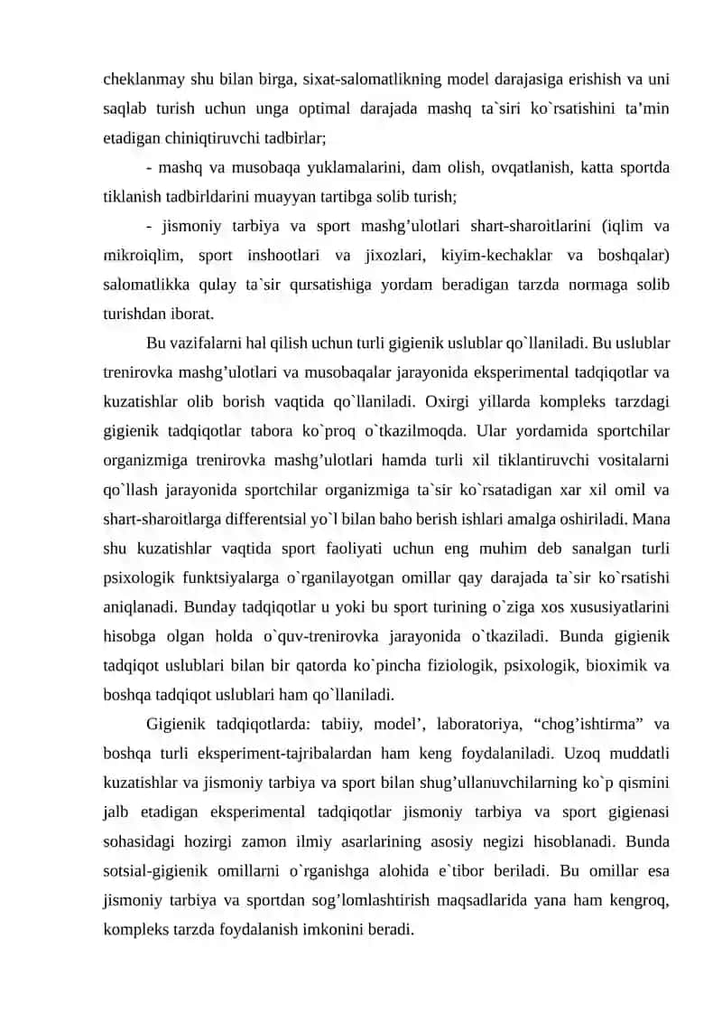 Ma'ruza-1. Gigiyena fani, maqsadi va vazifalari. Jismoniy mashqlar va sport gigiyenasi 4