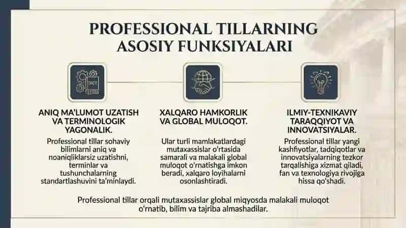 Professional tillar va ularning. Milliy. Tilda asosiy xususiyatlarii 4
