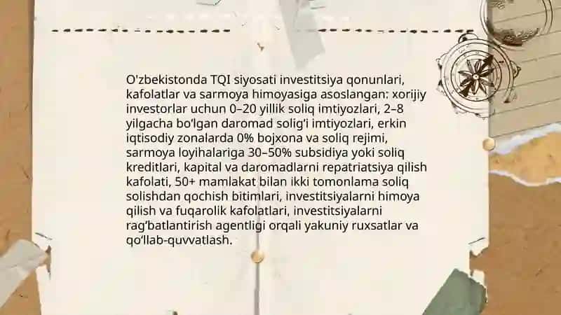 O'zbekistonda investitsion iqtisodiy siyosat 4