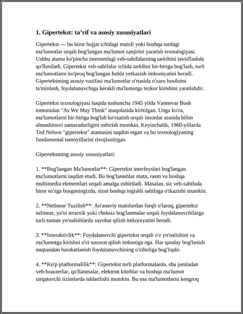 Gipermedia: ta'rif va multimediya integratsiyasi 4