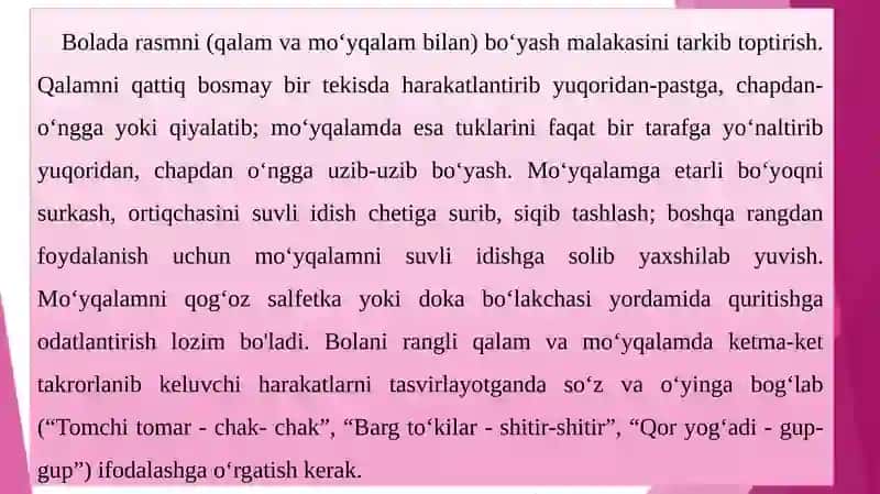 MAKTABGACHA TA'LIM TASHKILOTLARIDA FAOLIYAT TURLARI BO'YICHA MASHG'ULOTLARNI LOYIHALASHTIRISH 4