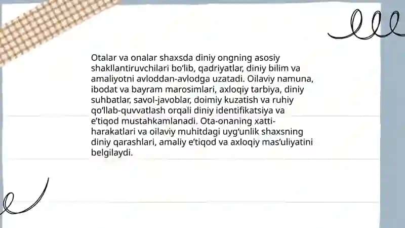 Diniy bilimlar asosida shaxsda diniy ong shakllanishi 4