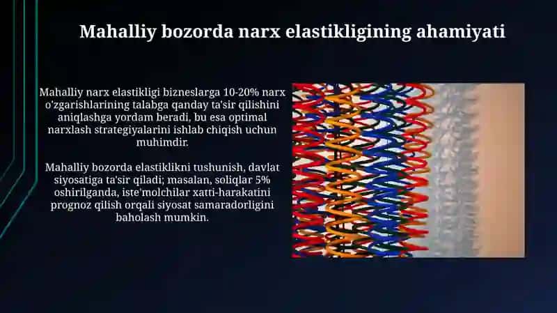 Mahalliy bozorda narx bòyicha elastik hisoblash va uning ahamiyatini tahlil qilish 4