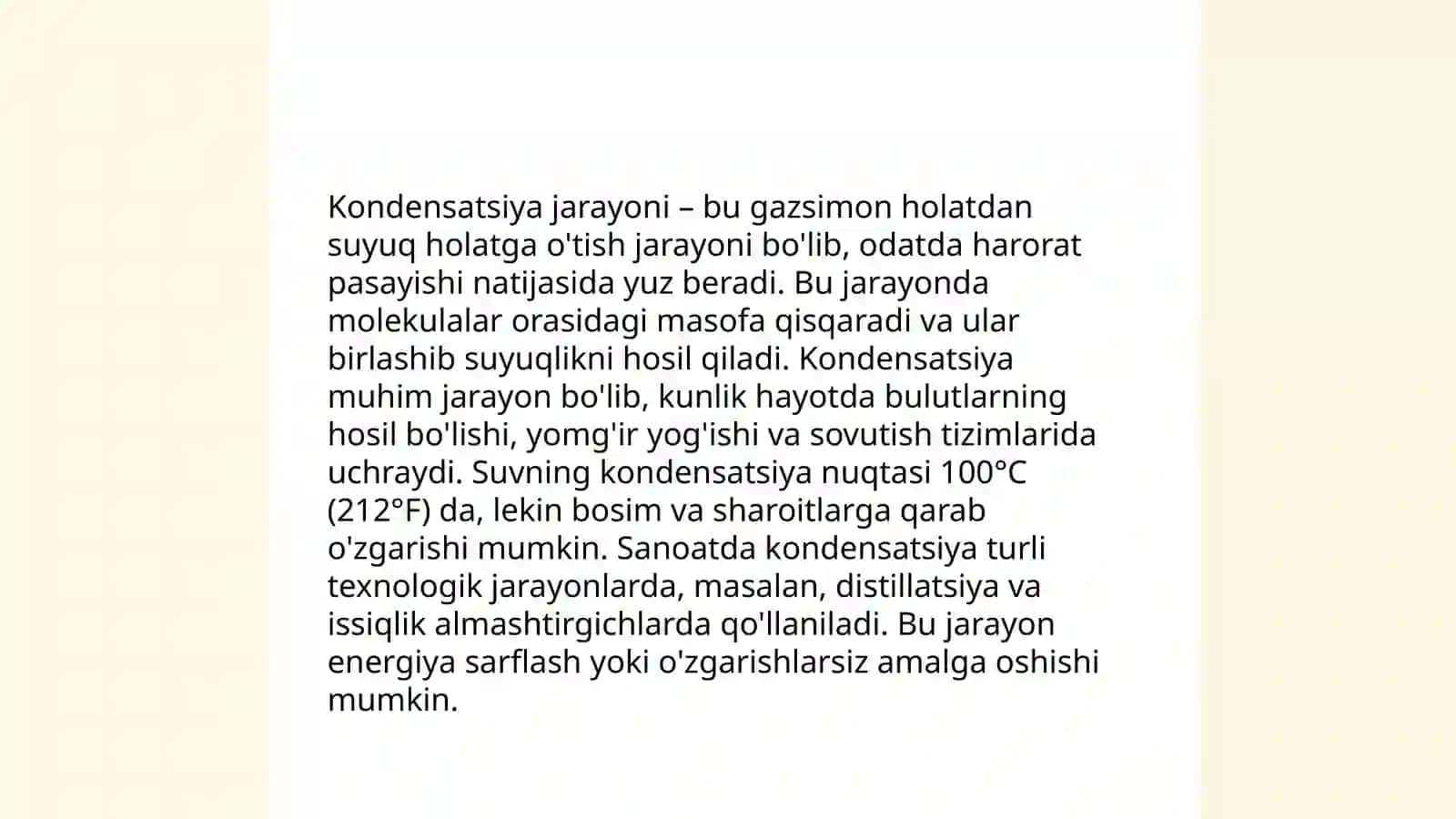 Bugʻlanish va Kondensatsiya 4