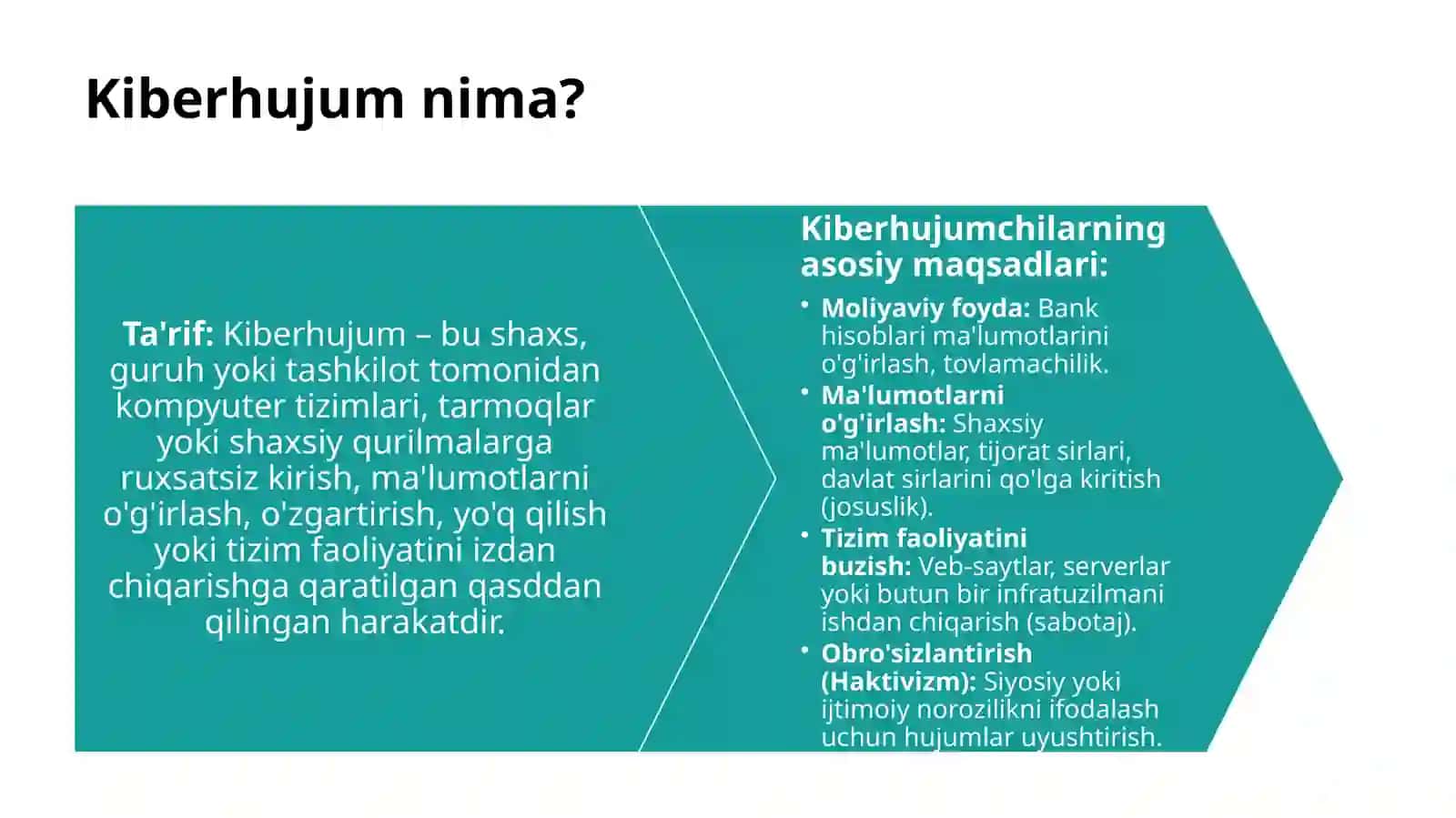 Kiberhujum turlari va ulardan himoyalash usullari 4