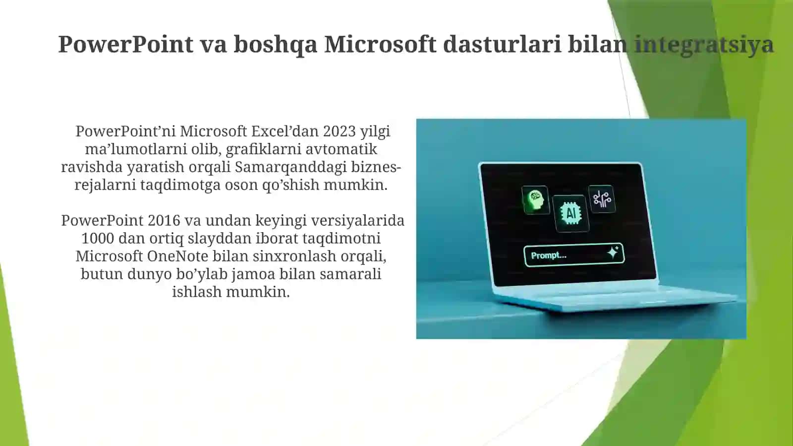 MS PowerPointning dasturiy taʼminoti va uning imkoniyatlari 4