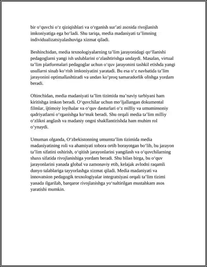 MEDIA MADANIYAT VA INNOVATSION PEDAGOGIK TEXNOLOGIYALAR 4