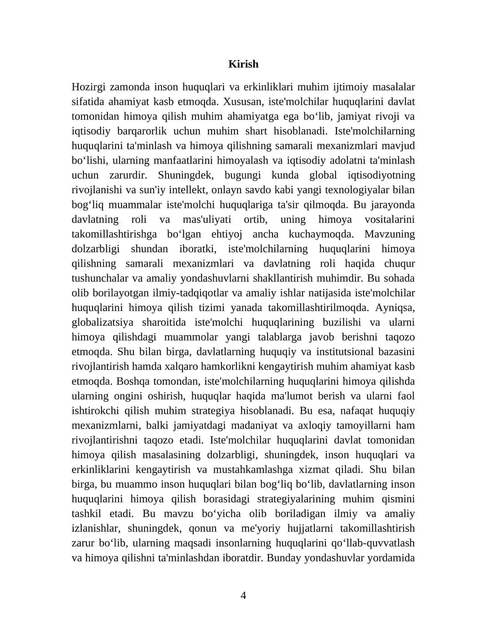 Isteʼmolchilar huquqlarini davlat tomonidan himoyalanishi 4