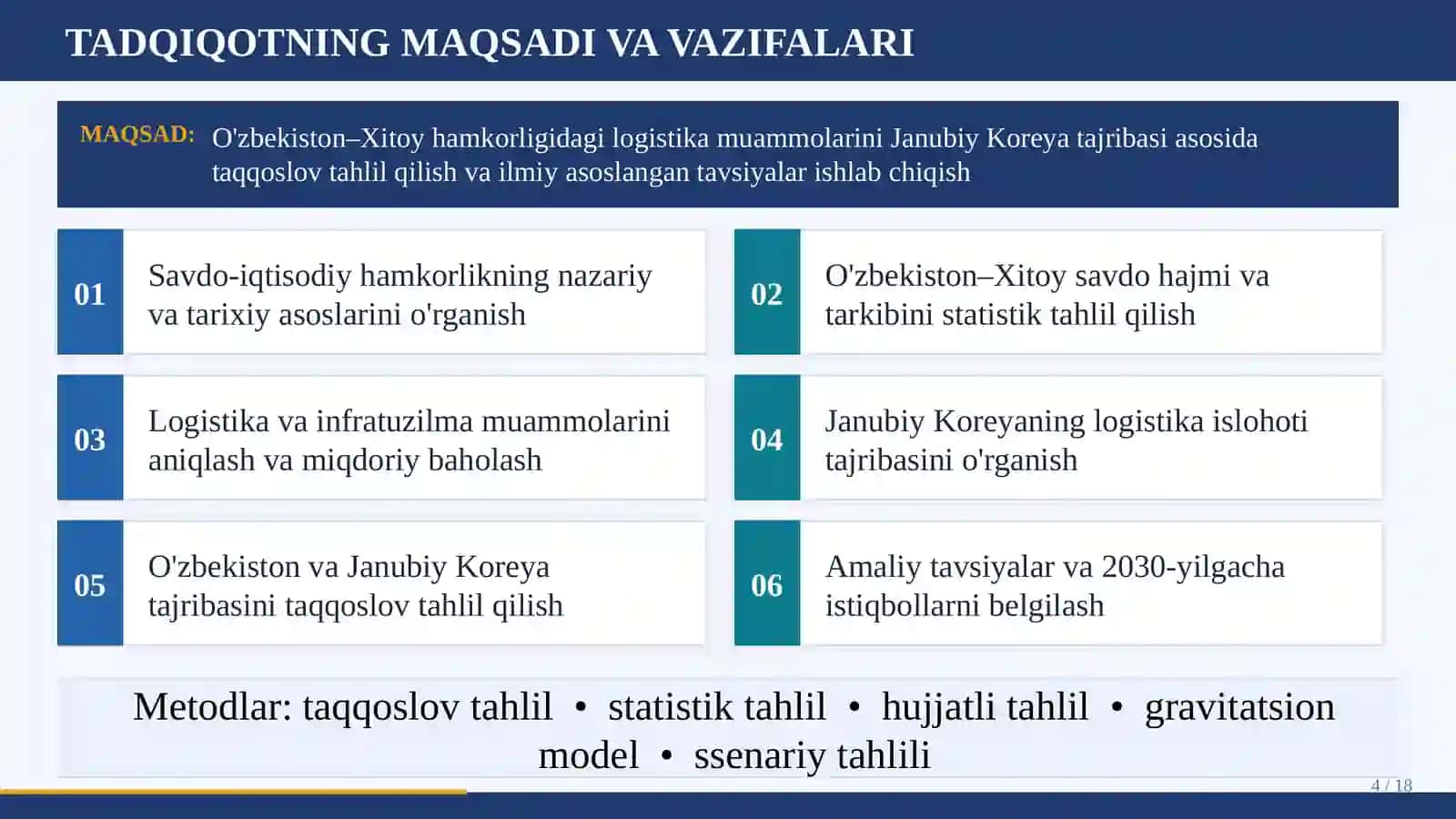 O'zbekiston va Xitoyning savdo-iqtisodiy hamkorligi hozirgi holat, muammolar va istiqbollar mavzusida slayd taqdimot 4