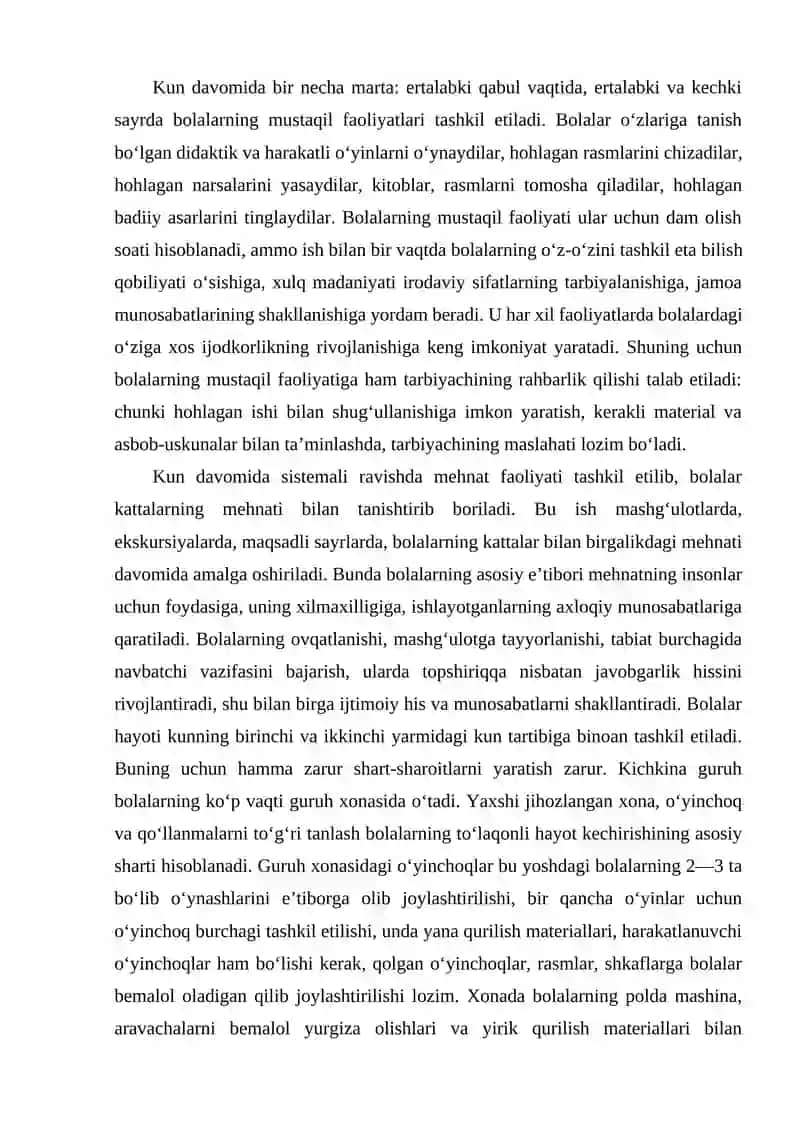Bolalar bog‘chasida pedagogik jarayonni tashkil etishning maqsadi va vazifalari 4