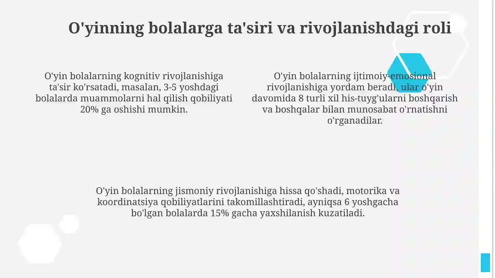 O'yin faoliyatining mohiyati va o'ziga xosligi 4