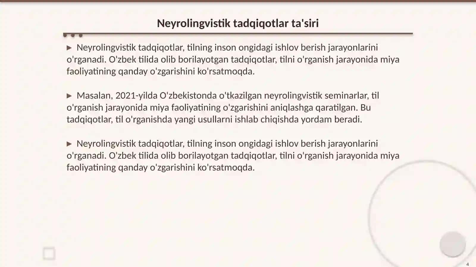 Zamonaviy tilshunoslik yoʻnalishlari 4
