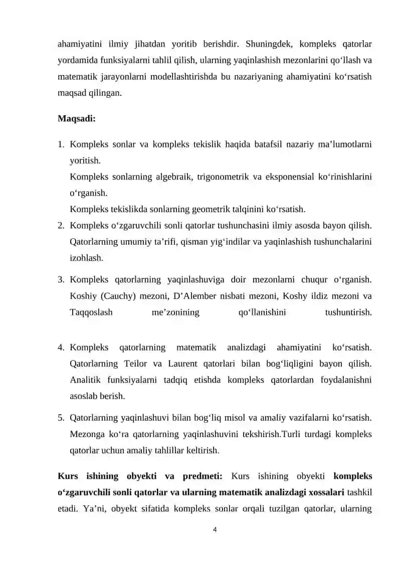 Kompleks o’zgaruvchili sonli qatorlar 4