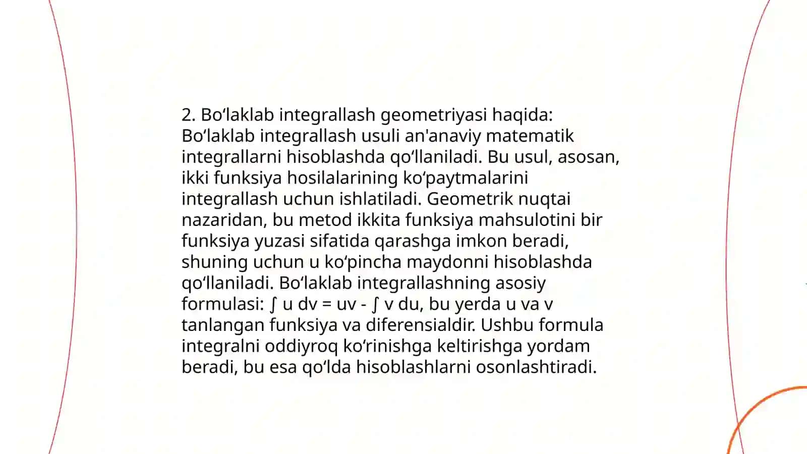 Bo‘laklab integrallash 4