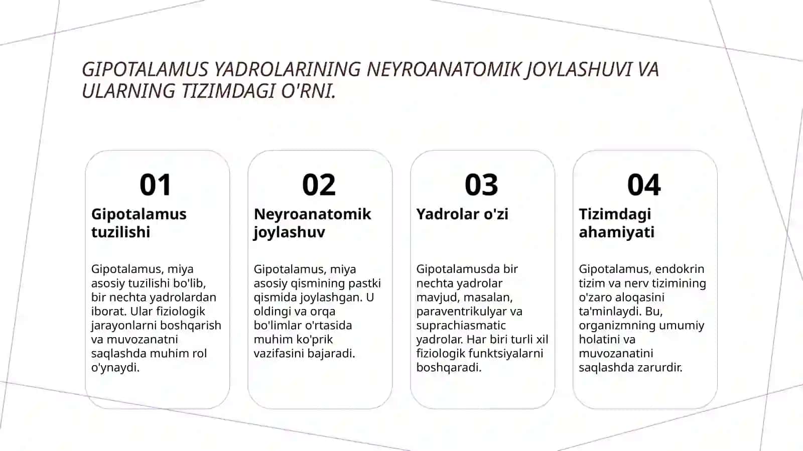 Gipotalamus yadrolari va ularning klinik ahamiyati 4