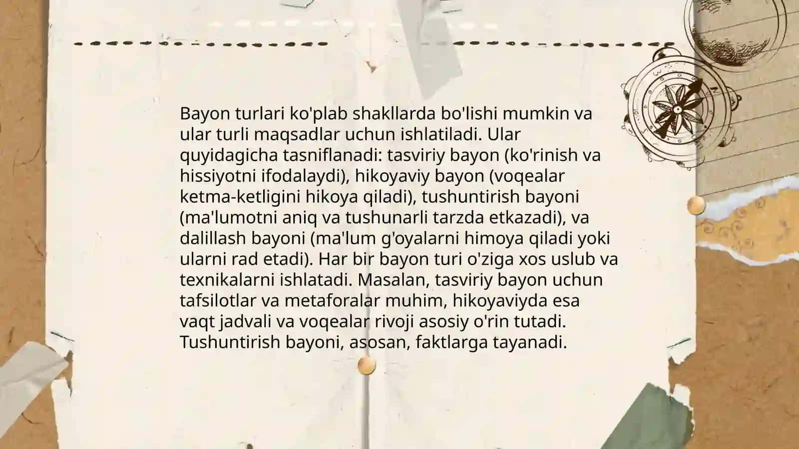 Bayon va uning turlari: ta'limiy va nazorat 4