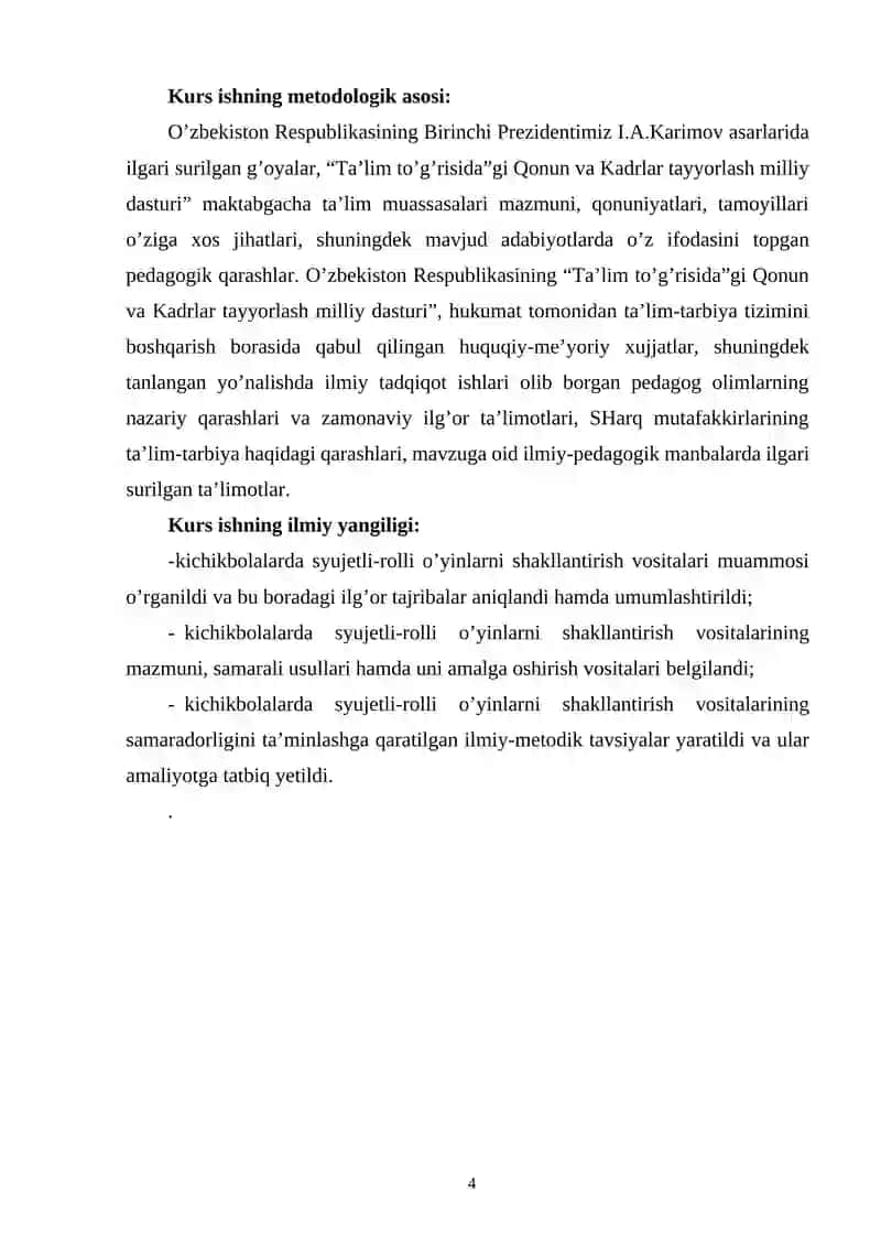 MAKTABGACNA YOSHDAGI BOLALAR UCHUN SYUJET-ROLLI O‘YINLARNI LOYIHALASHTIRISH 4