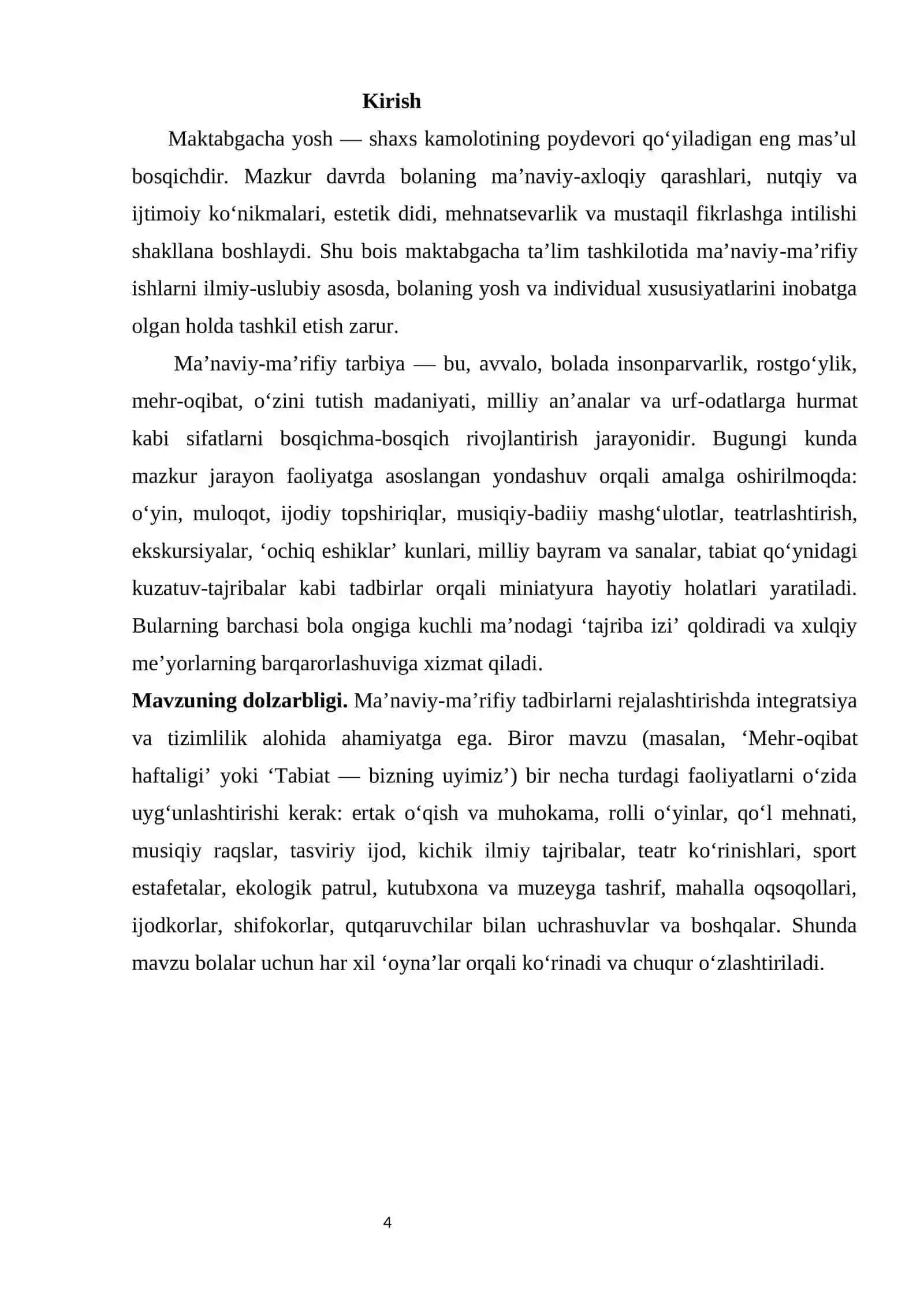 MAKTABGACHA TA'LIM TASHKILOTLARI DIREKTOR VA MUTAXASSISLARINI QAYTA TAYYORLASH VA ULARNING MALAKASINI OSHIRISH INSTITUTI 4