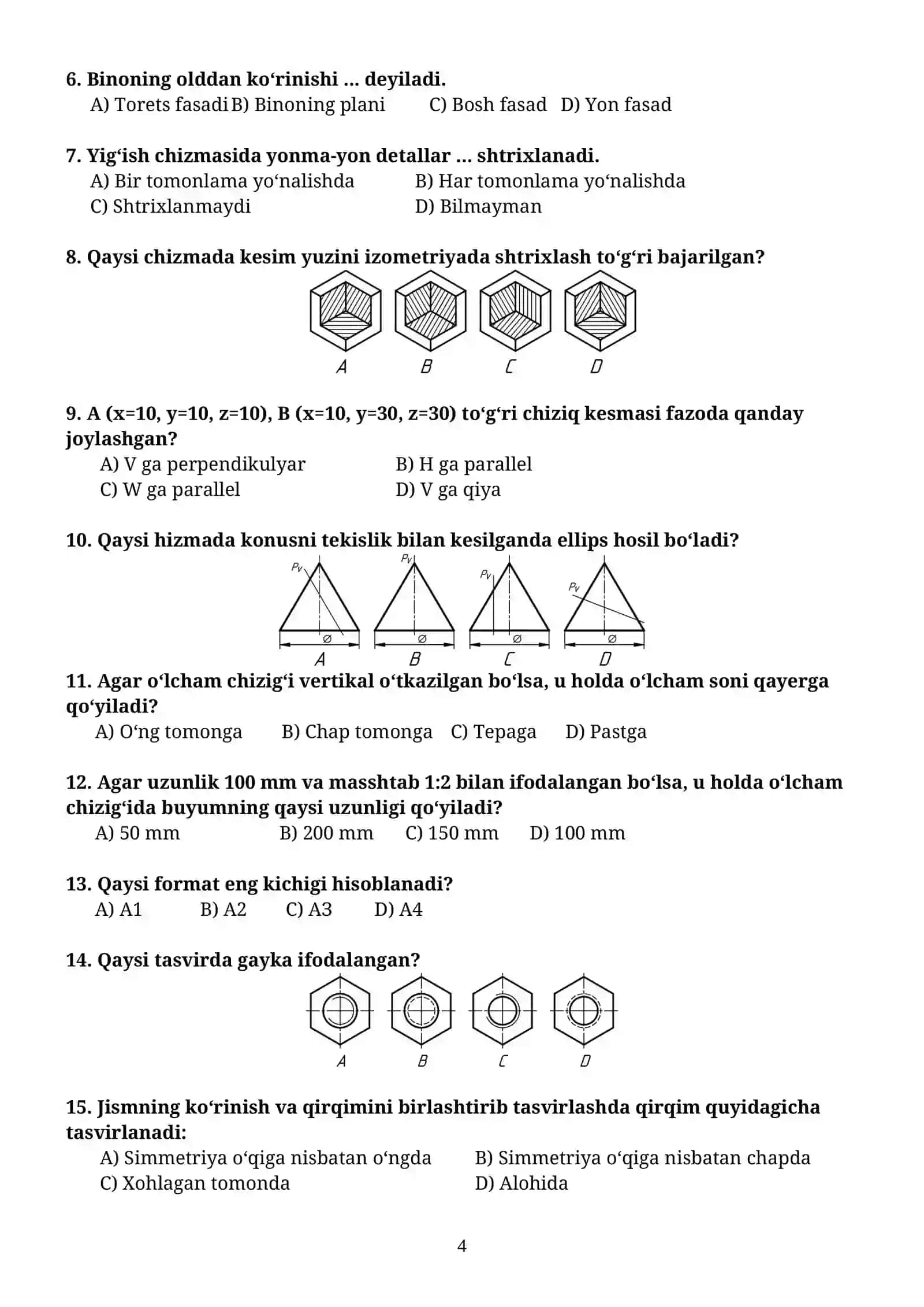Chizmachilik 9 sinf 4