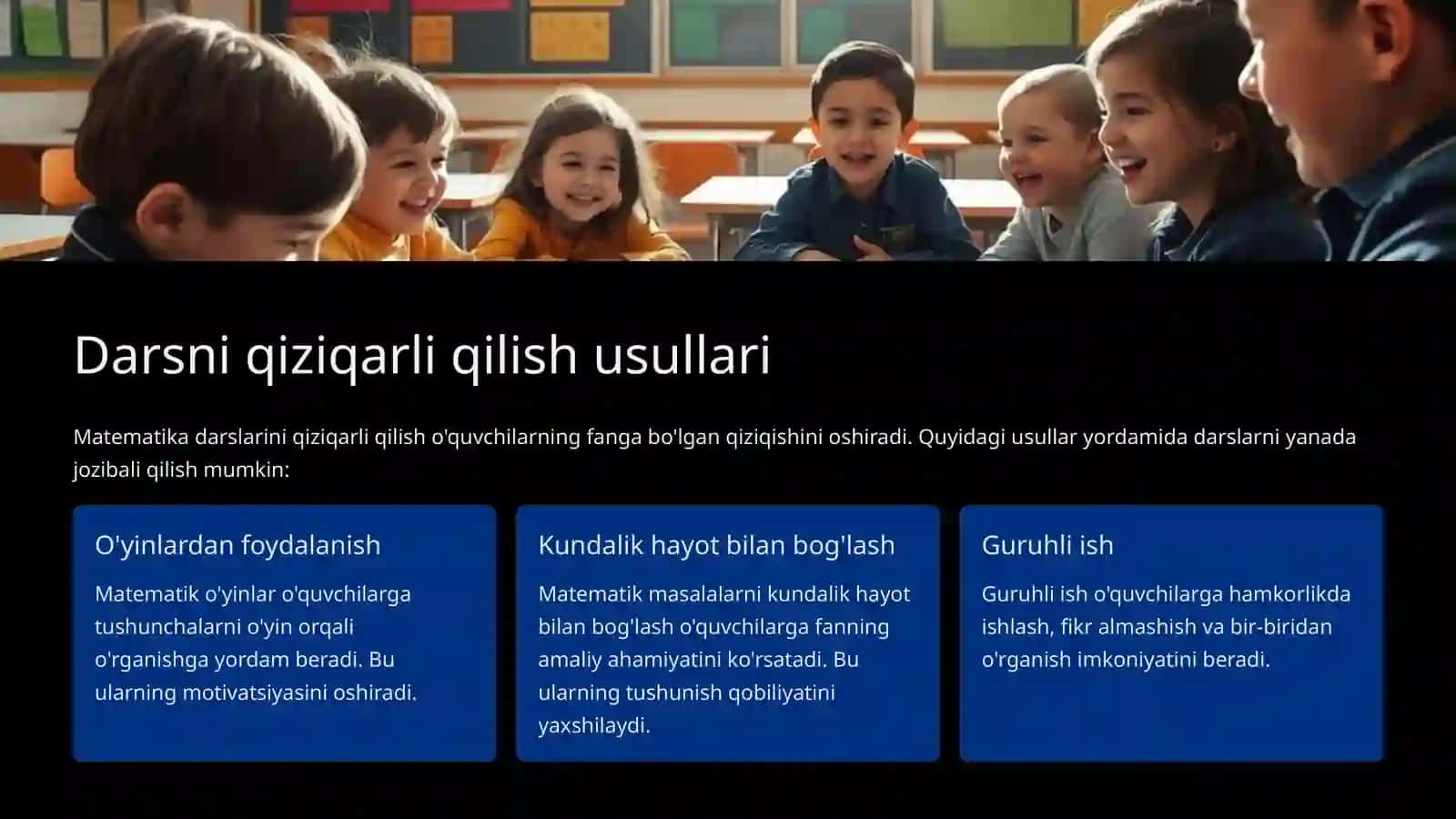 Boshlang'ich sinflarda matematika o'qitishning umumiy masalalari 4