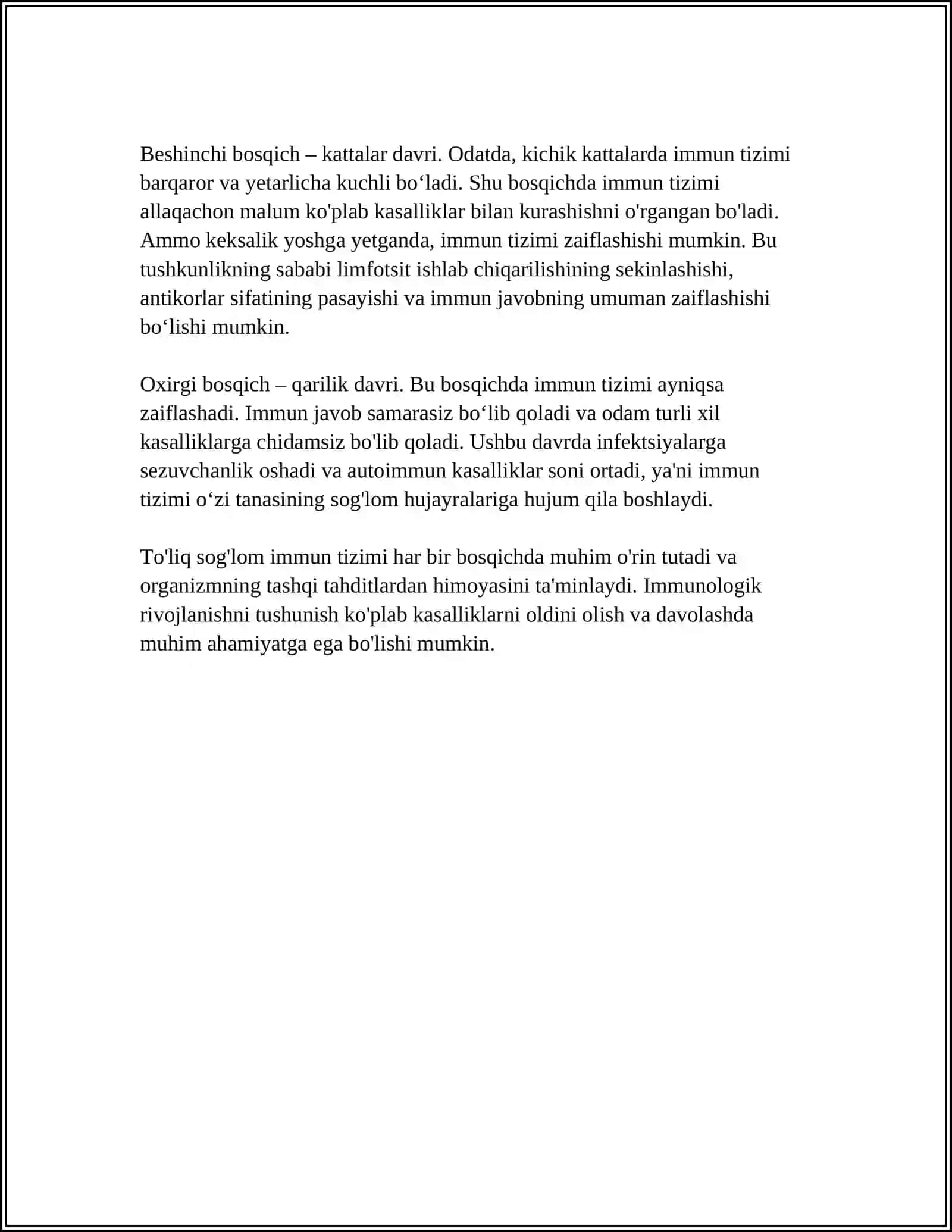 INDIVIDUAL RIVOJLANISH DAVRIDA IMUN REAKSIYALARINING SHAKLLANISHI 4