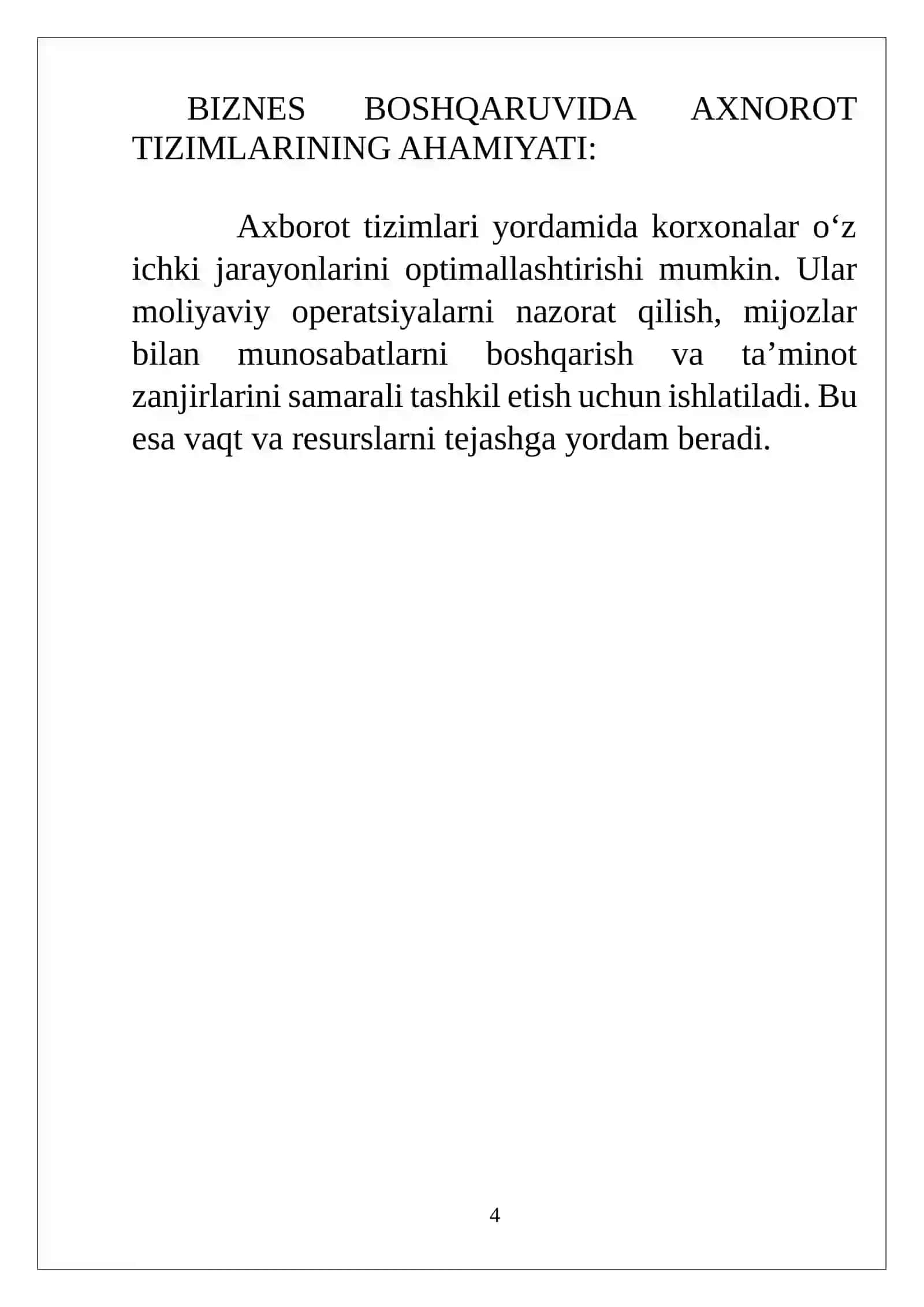 BIZNES BOSHQARUVIDA AVTOMATLASHTIRILGAN AXBOROT TIZIMLARI 4
