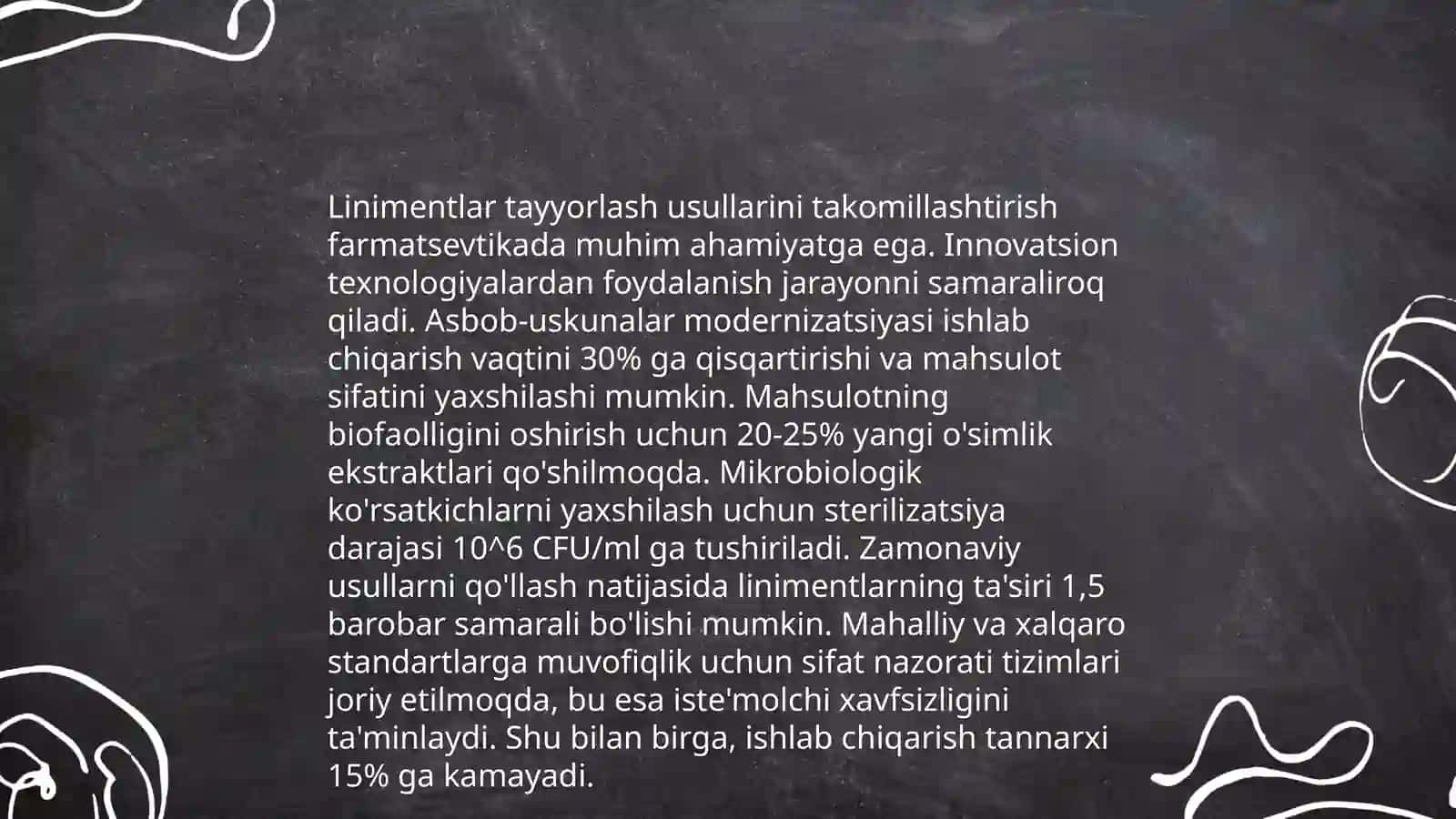 Linimentlar texnologiyasini takomilashtirish usullari 4
