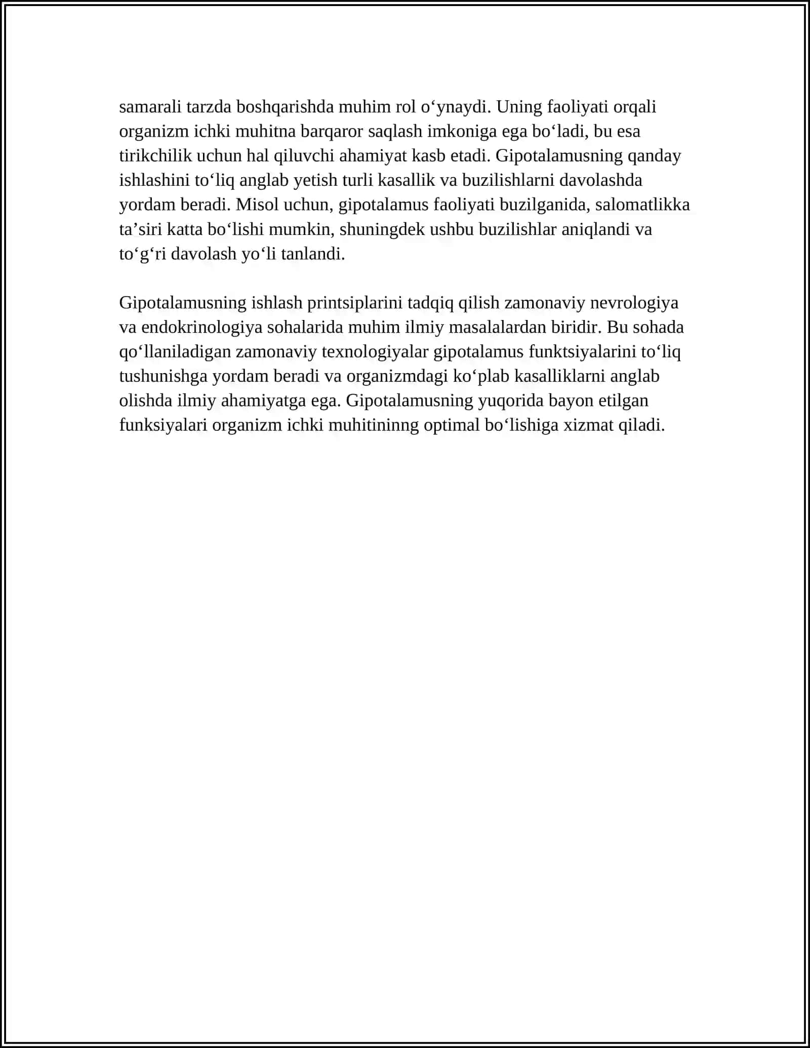 ORGANIZMNING GIPOTALAMO GIPOFIZAR BOSHQARUVI 4